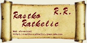 Rastko Ratkelić vizit kartica